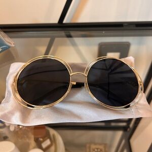 Gold Round Sunglasses